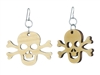 18g Earrings - Birch Wood - Skulls and Crossbones