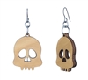 18g Earrings - Birch Wood - Skull No Jaw