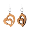 18g Earrings - Birch Wood - Split Heart