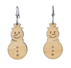 18g Earrings - Birch Wood - Snowman