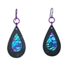 18g Earrings - black wood-dichro inlay Borealis