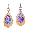 18g Earrings - birch wood-dichro inlay Celestical Pink