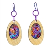 18g Earrings - birch wood-dichro inlay Sunset Blues