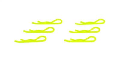 BODY CLIP 1/8 - FLUORESCENT YELLOW (6)