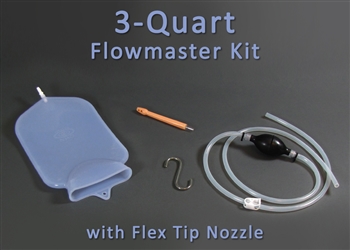 3-Quart Silicone Flowmaster Home Enema Kit with Flex Tip Nozzle