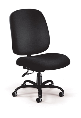 BIG AND TALL UPHOLSTERED ARMLESS SWIVEL TASK CHAIR
