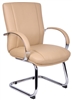 Aaria Collection Elektra Guest Chair/ Chrome Finish/ Tan Upholstery