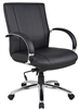 Aaria Collection Elektra Mid Back Executive Chair / Chrome Finish / Black Upholstery