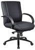 Aaria Collection Elektra Mid Back Executive Chair / Black Finish / Black Upholstery/ Knee Tilt