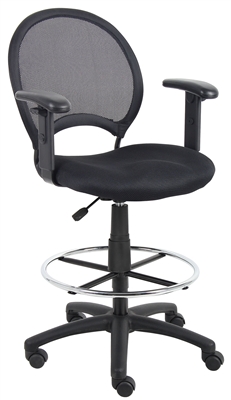 Boss Mesh Drafting Stool W/ Adjustable Arms