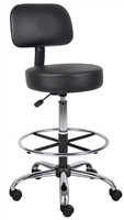 Boss Caressoft Medical/Drafting Stool W/ Back Cushion