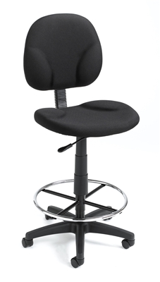 Boss Black Fabric Drafting Stools W/Footring