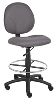 Boss Gray Fabric Drafting Stools W/Footring