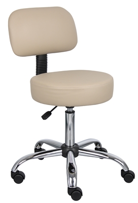 Boss Beige Caressoft Medical Stool W/ Back Cushion