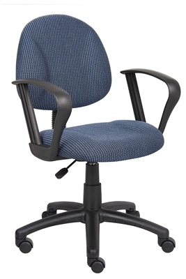 Boss Blue  Deluxe Posture Chair W/ Loop Arms