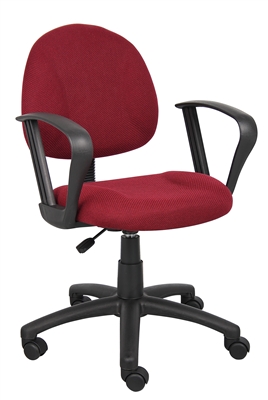 Boss Grey  Deluxe Posture Chair W/ Loop Arms