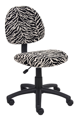 Boss Zebra Print Microfiber Deluxe Posture Chair