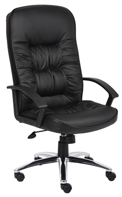 Boss High Back Leatherplus Chair W/ Chrome Base