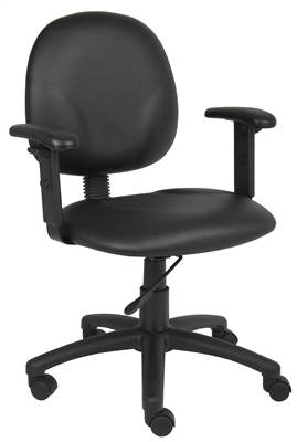 Boss Diamond Task Chair In Black Caressoft W/ Adjustable Arms