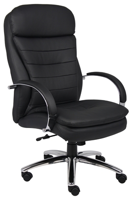 Boss High Back Caressoftplus Exec. Chair W/ Chrome Base