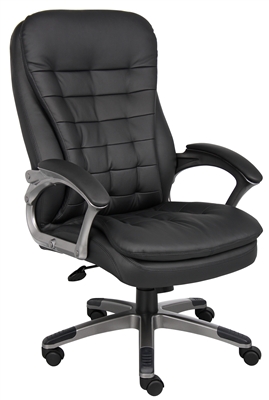 Boss High Back Executive Chair With Pewter Finished Base/Arms