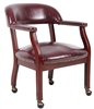 Boss Captain'S Chair In Burgundy Vinyl W/ Casters