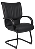 Boss Mid Back Black Leatherplus Guest Chair