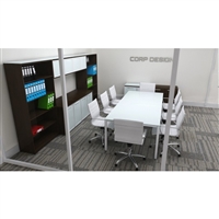 White Glass Conference Table Desk
