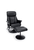 HEATED SHIATSU MASSAGE LEATHER RECLINER AND OTTOMAN