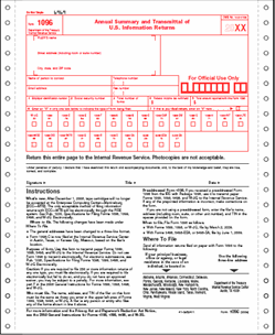 1096 2-part Summary and Transmittal Carbonless Forms