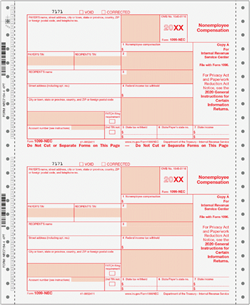 1099-NEC 4-part Carbonless Forms