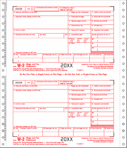 W-2 One Wide 6-part Carbonless Forms
