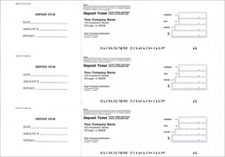 Business Size 3 to a page Deposit Tickets