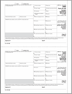 W-2G  [D] Payer Copy D - Laser Forms