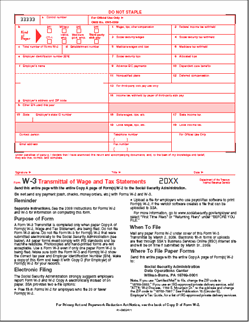 W-3 Transmittal of Wage and Tax Statements - Laser Forms