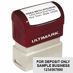 Compact 3 Line Pre-Inked Endorsement Stamp
