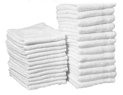 Terry bath-mat towels, economy, white