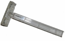 Single blade razor (clear head and clear handle)