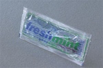 Fluoride toothpaste, single use clear pouch