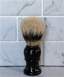 Shaving Brush with White Plastic Handle