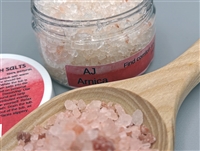 Bottle of AJ with Arnica Bath Salts - 100% Natural with essential oils for achy joints relief.