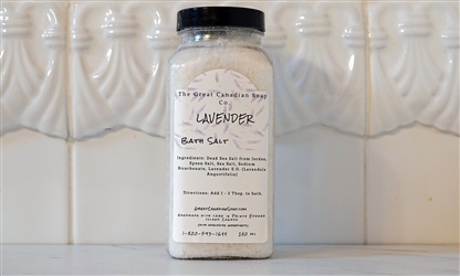 Lavender Bath Salts - 500 ml (16.9 fl oz)
500 ml bottle of 100% Natural Lavender Bath Salts - Amplifying relaxation and enhancing skin healing.