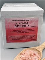 1.35kg Cardboard Box of AJ Bath Salts with Lavender, Rosemary, and Eucalyptus Essential Oils.