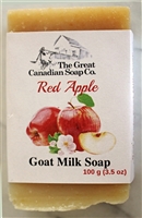 Red Apple Goat Milk Soap - 98% Natural - 100 g (3.5 oz) Rectangle Bar