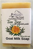 Tea Tree & Calendula Petals Goat Milk Soap - 100% Natural - 100 g (3.5 oz) Rectangle Bar