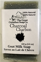 Charcoal Unscented Goat Milk Soap - 100% Natural - 100 g (3.5 oz) Rectangle Bar