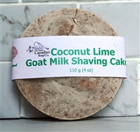 Coconut Lime Shaving Cake - 99% Natural - 110 g (3.9 oz) Disc, 9.5 cm (3.75 in) Diameter