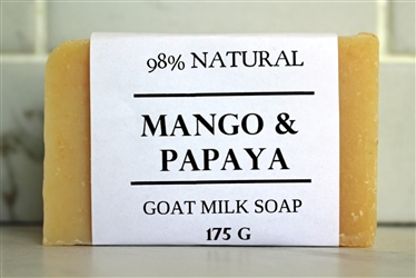 EXTRA LARGE BAR - Mango & Papaya Goat Milk Soap - 98% Natural - 175 g (6.2 oz)