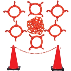 Orange Traffic Cone and Chain Connector Kit