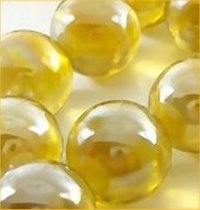 14mm Transparent Light Gold WITH IRIDISED COATING ON SURFACE Marbles 1 lb Approximately 120 Marbles